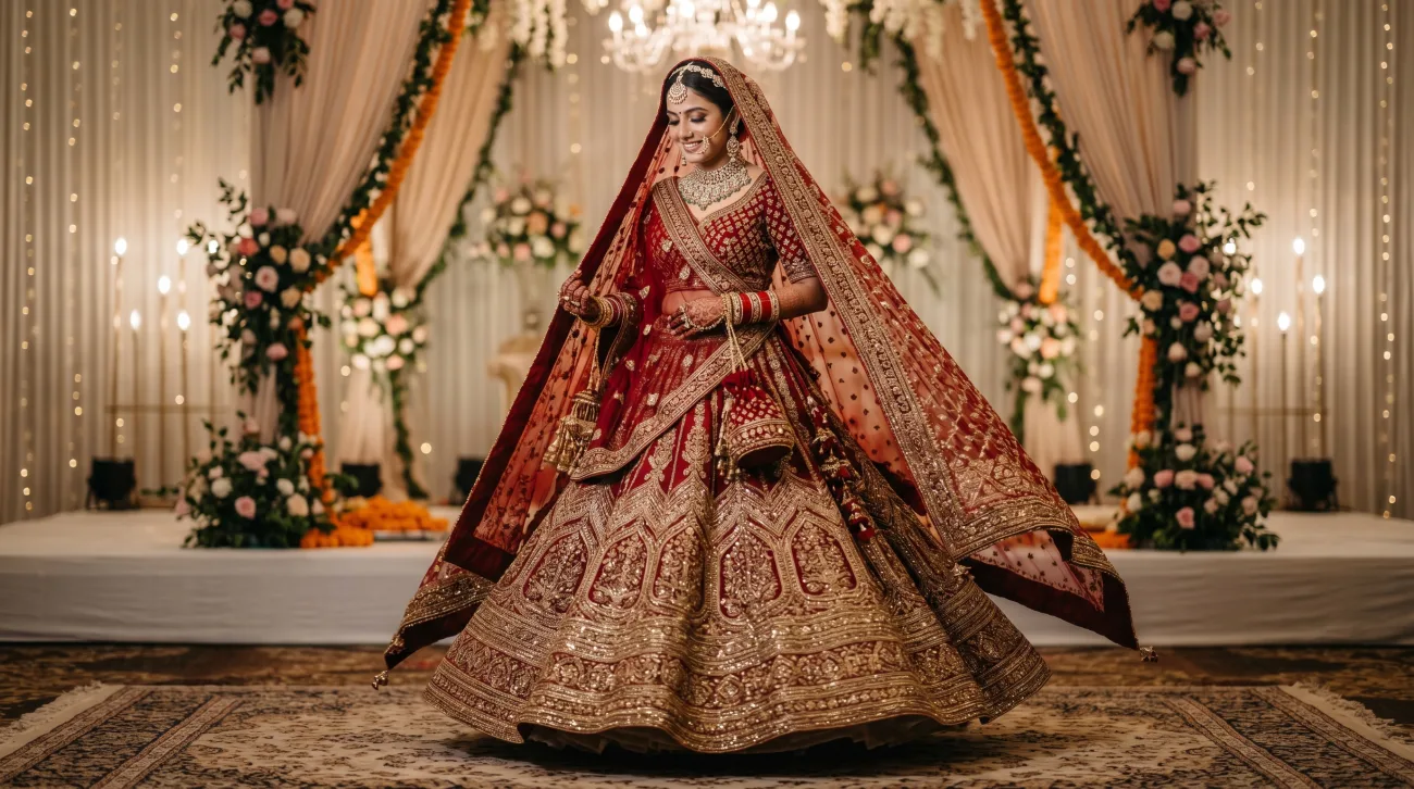 Heavy Bridal Lehengas on Rent in Chandigarh